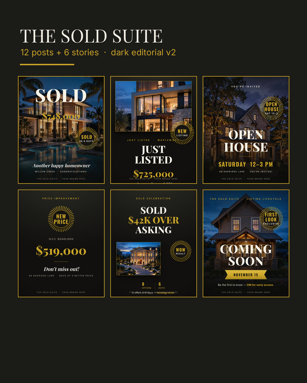 The Sold Suite — Real Estate Listing Lifecycle Templates