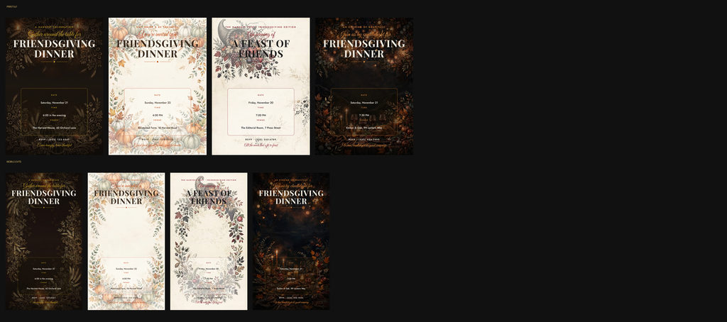 Friendsgiving Dinner Invitation Pack