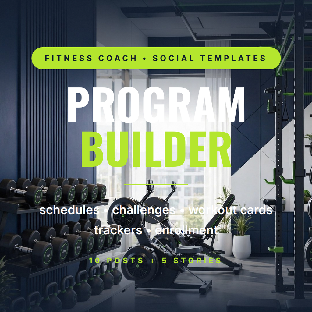 Program Builder Fitness Coach Social Media Templates