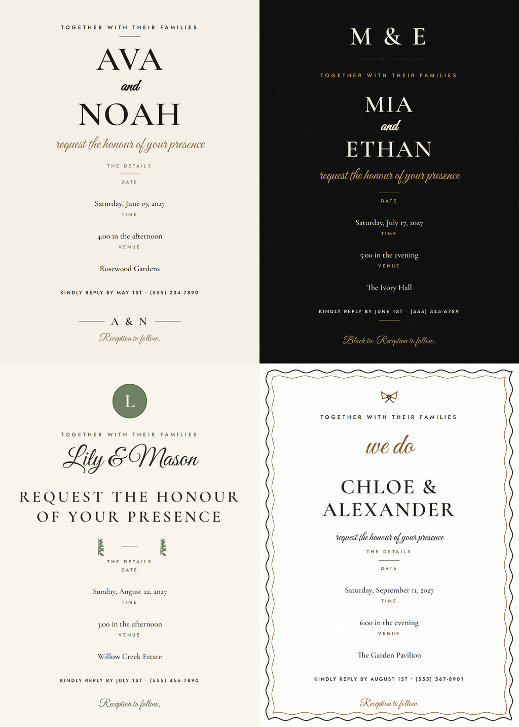 Modern Minimalist Wedding Invitation Pack
