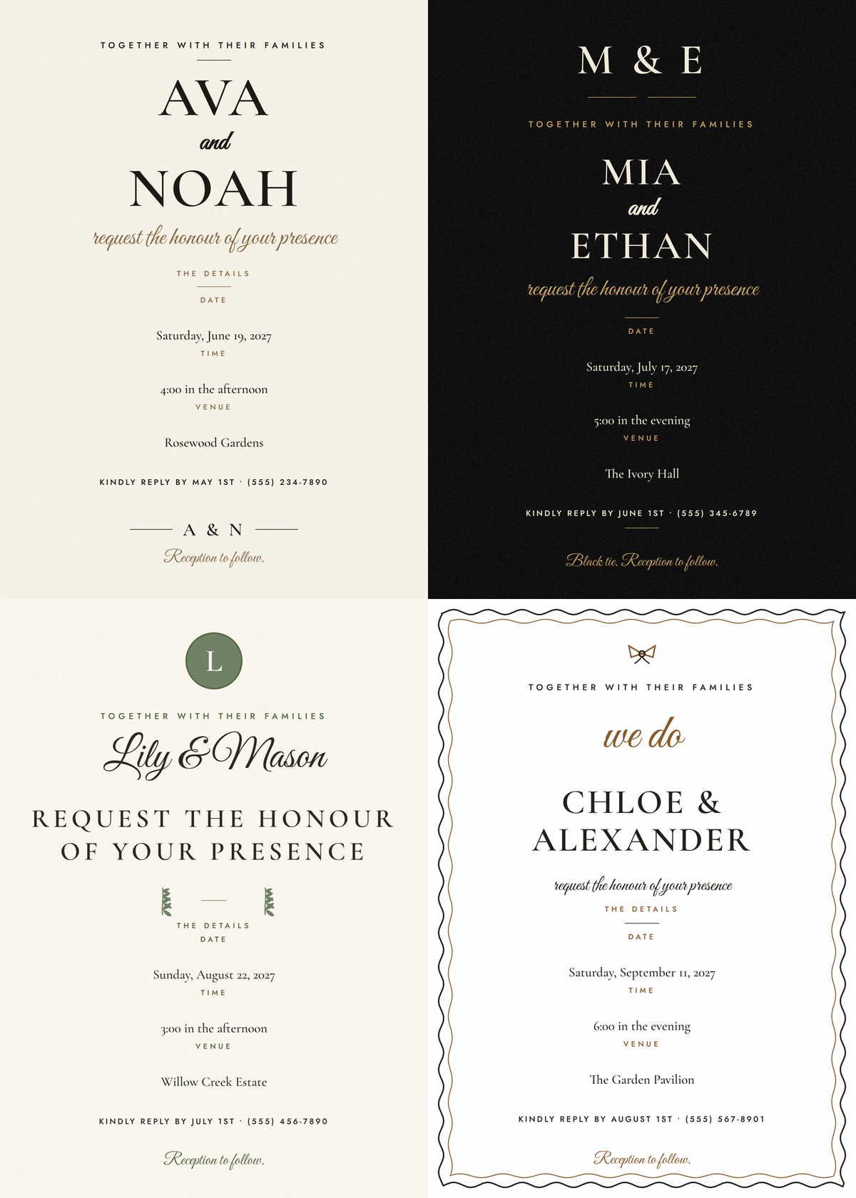 Modern Minimalist Wedding Invitation Pack