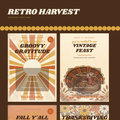 Retro Harvest Thanksgiving Dinner Invitations