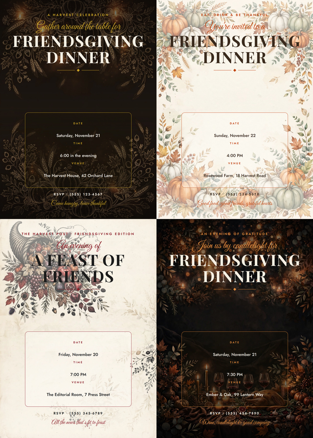 Friendsgiving Dinner Invitation Pack