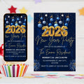 Editable New Years Eve Party Invitation. 2026 New Year’s Party Invite. Gold Glitter New Year Invite. NYE Party. New Years Eve Evite.