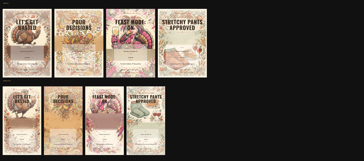 Funny Friendsgiving Invitation Pack