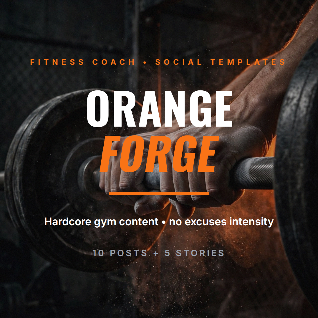 Orange Forge Fitness Coach Social Media Templates