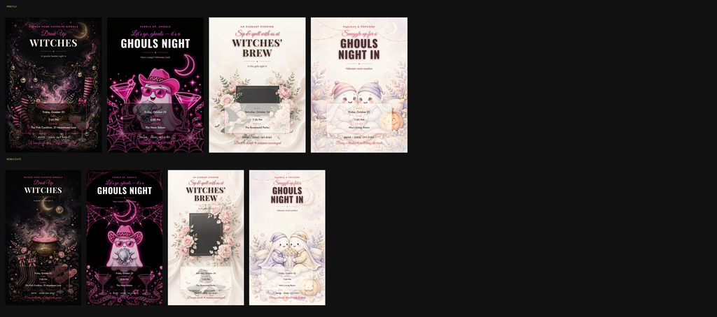 Halloween Girls Night Invitation Pack