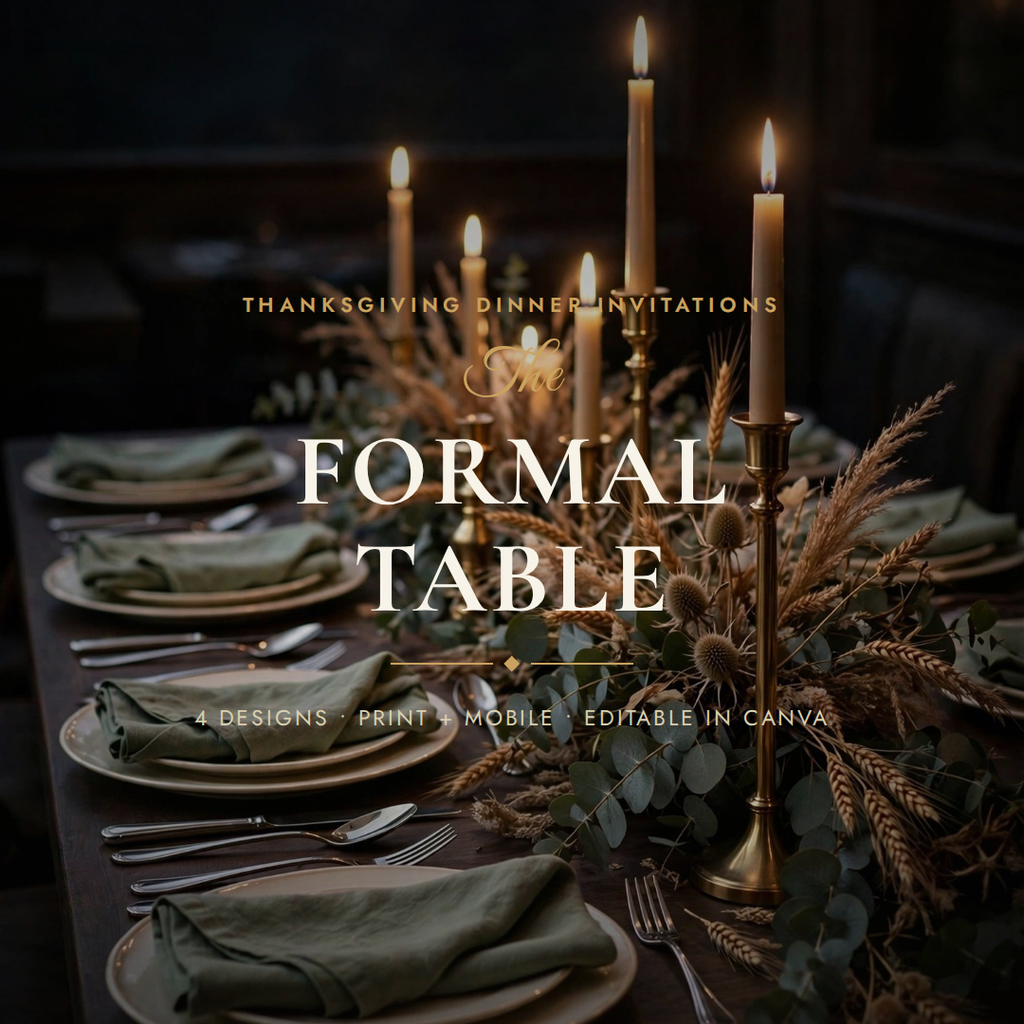The Formal Table Thanksgiving Dinner Invitations