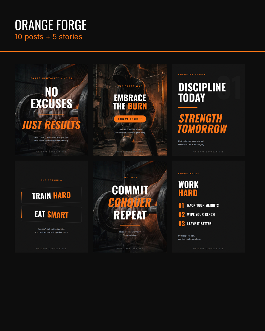 Orange Forge Fitness Coach Social Media Templates