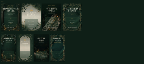 Forest & Cream Thanksgiving Dinner Invitations