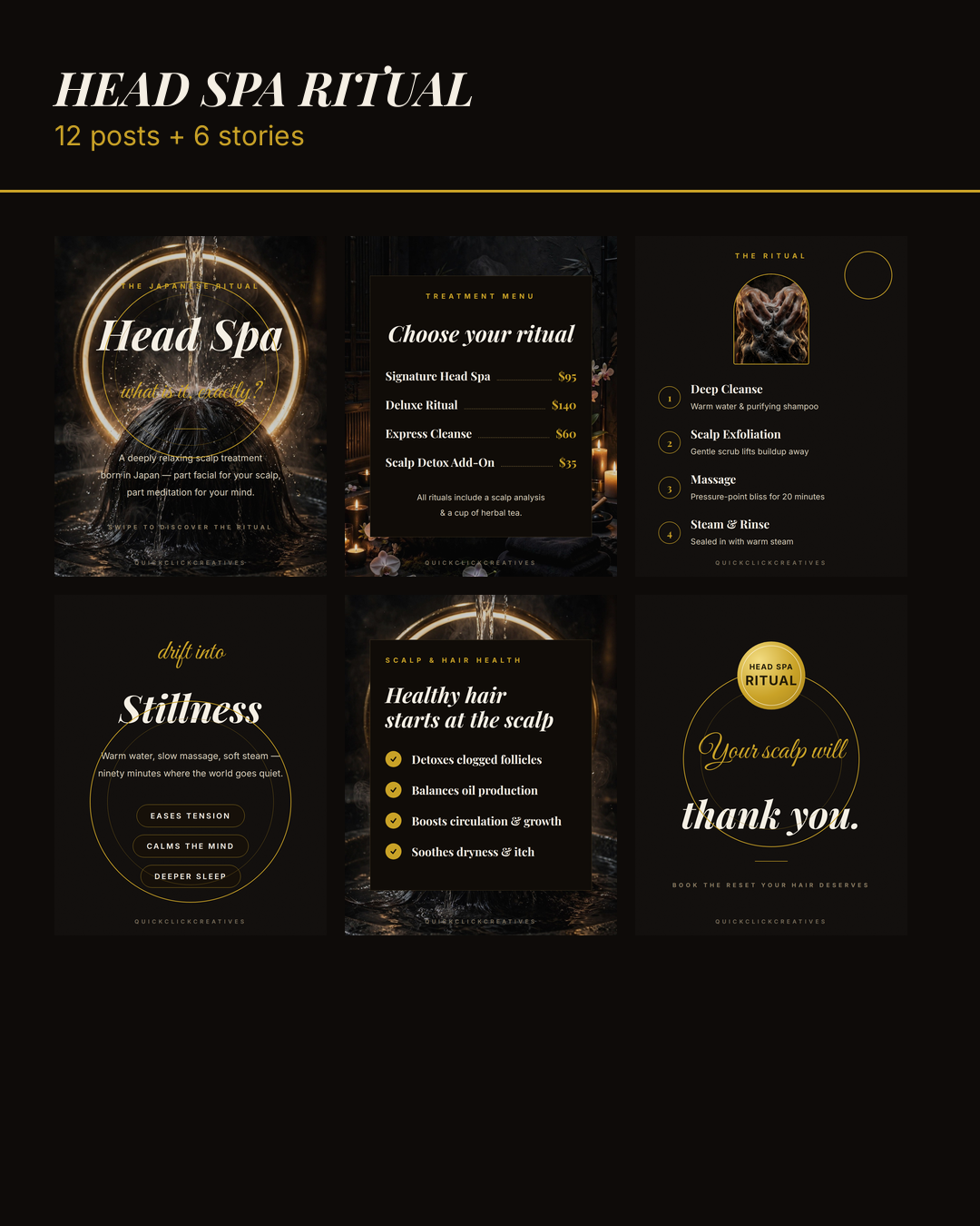 Head Spa Ritual — Japanese Head Spa Social Media Templates
