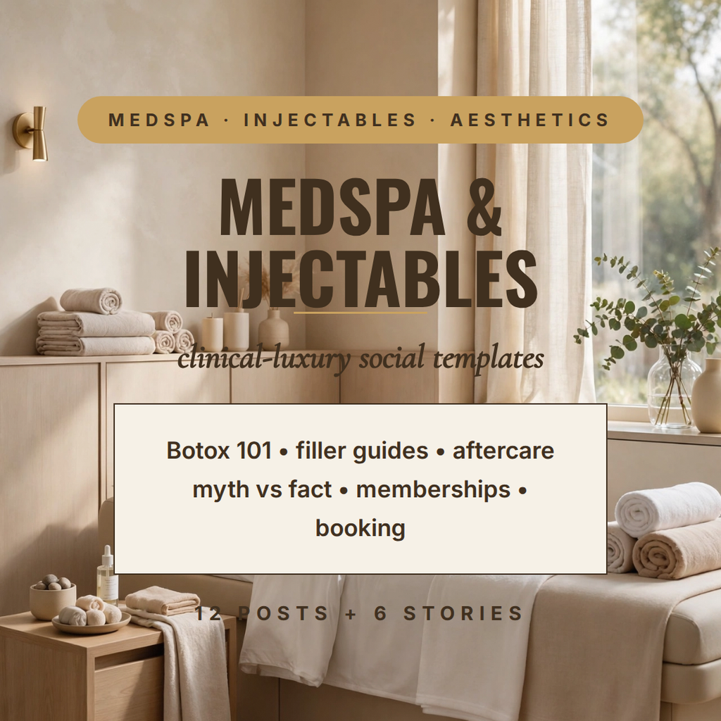 Medspa & Injectables — Botox Filler Aesthetic Social Media Templates