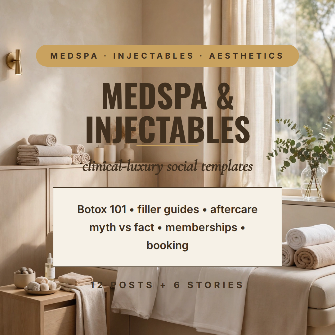 Medspa & Injectables — Botox Filler Aesthetic Social Media Templates