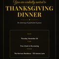 Golden Harvest Thanksgiving Dinner Invitations