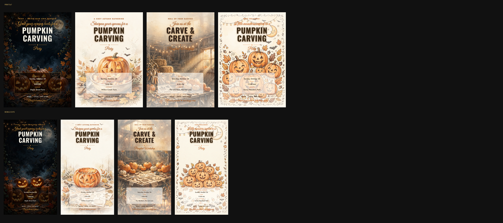 Pumpkin Carving Party Invitation Pack