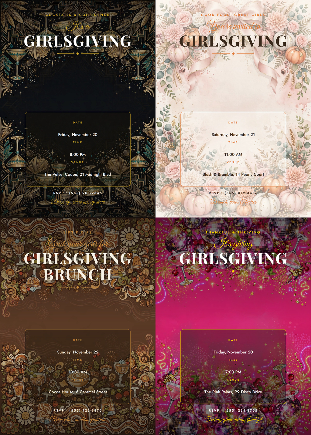 Girlsgiving Invitation Pack