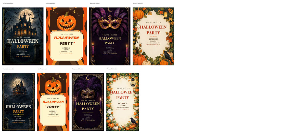 Halloween Party Invitation Pack