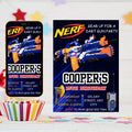 Kids Editable Nerf Birthday Invitation Template, Printable Birthday Nerf Party Invitations, Digital Kids Party Invite Template, canva evite