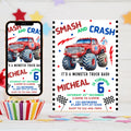 Monster Truck Birthday Invitation: Boom Crash Party (Digital Template 5x7" Canva Link)