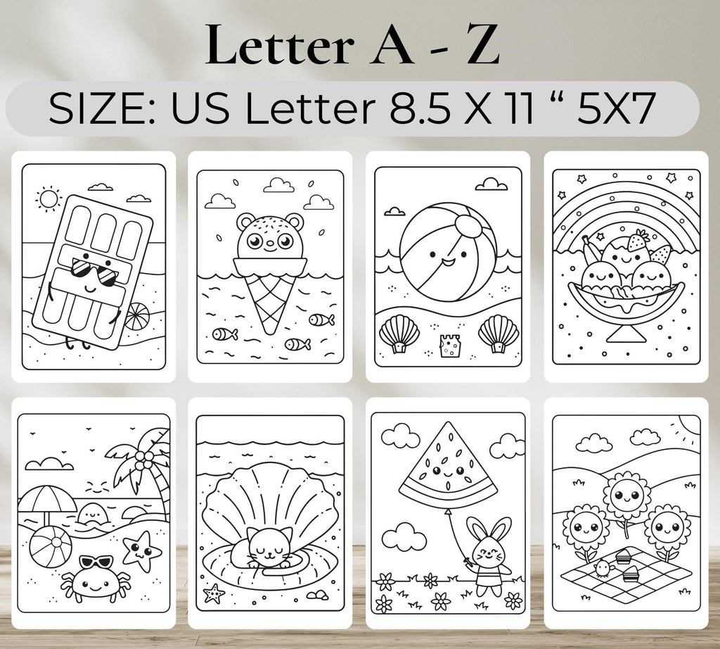 Summer Fun Coloring Book: 30+ Printable Kids Activities (PDF Download