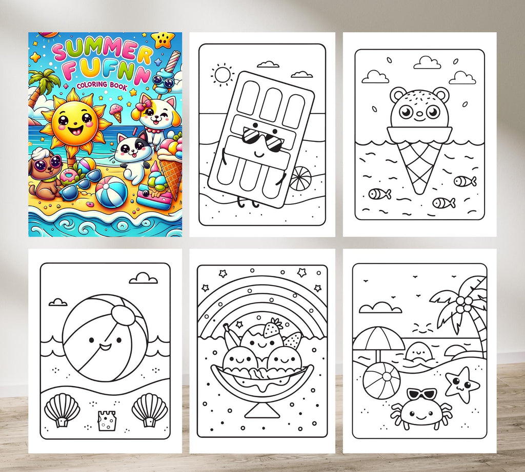 Summer Fun Coloring Book: 30+ Printable Kids Activities (PDF Download