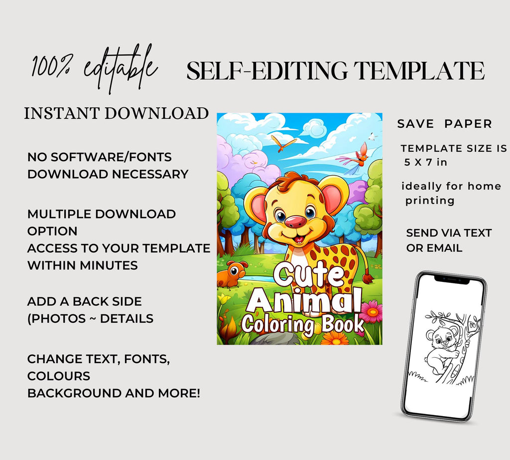 70 Cute Baby Animal Coloring Book Cute Animal Coloring Pages Coloring Sheets Adorable Coloring for Adults and Kids Kawaii Animal Art Book