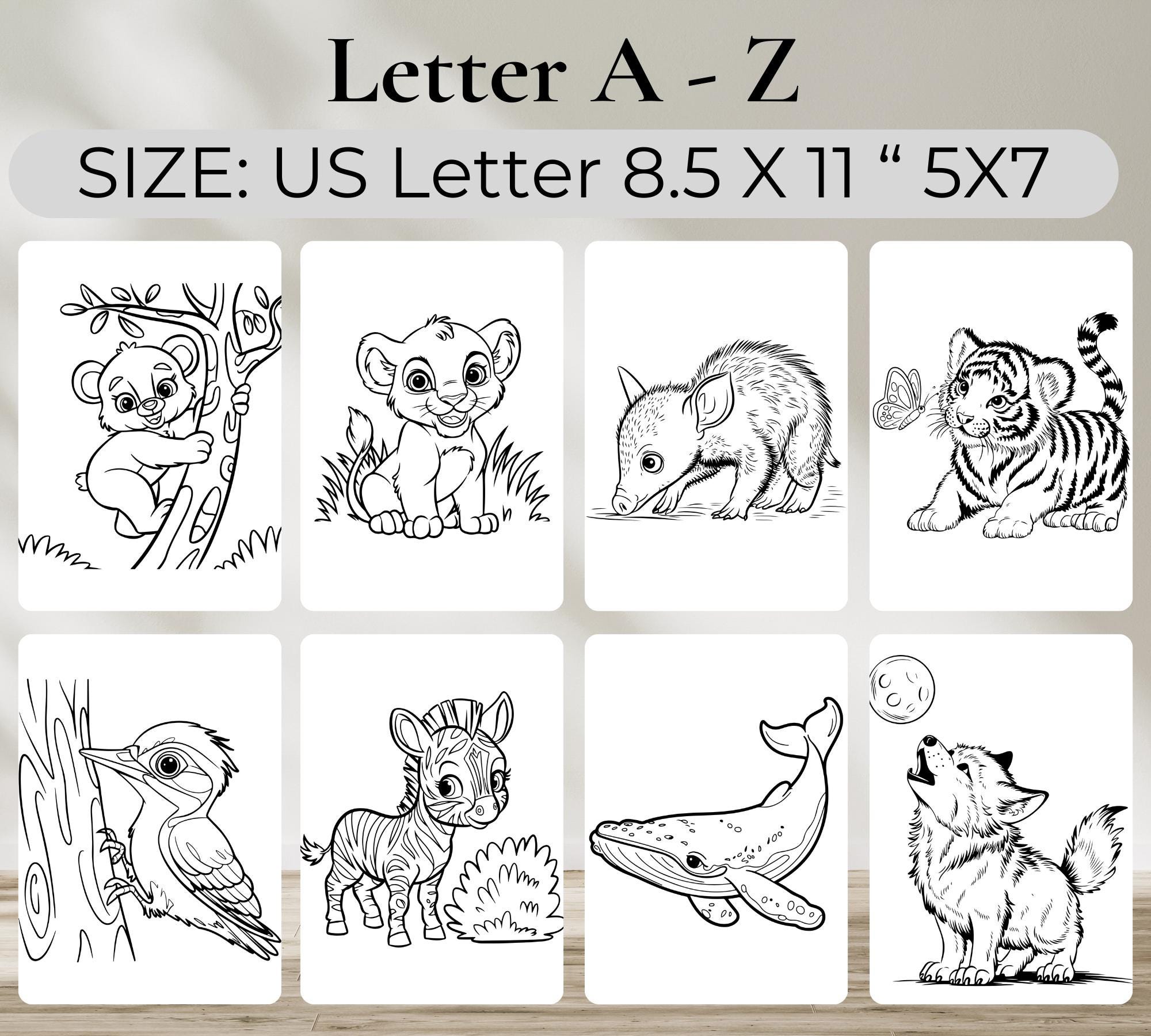 70 Cute Baby Animal Coloring Book Cute Animal Coloring Pages Coloring Sheets Adorable Coloring for Adults and Kids Kawaii Animal Art Book