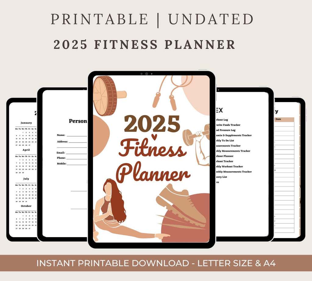 Digital Fitness Planner: Weight Loss, Workout, Meal Tracker (GoodNotes & PDF Downloadable