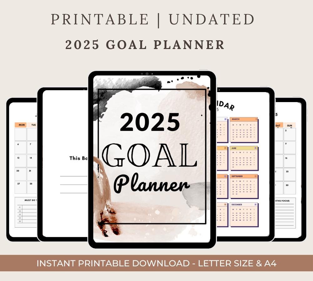 Ultimate Goal Planner 2024: Printable Daily, Weekly, Monthly (Digital Download)
