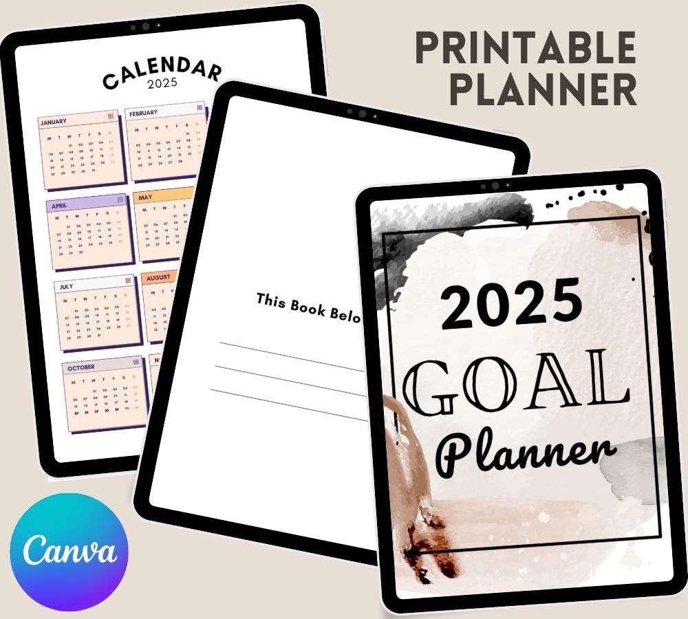Ultimate Goal Planner 2024: Printable Daily, Weekly, Monthly (Digital Download)