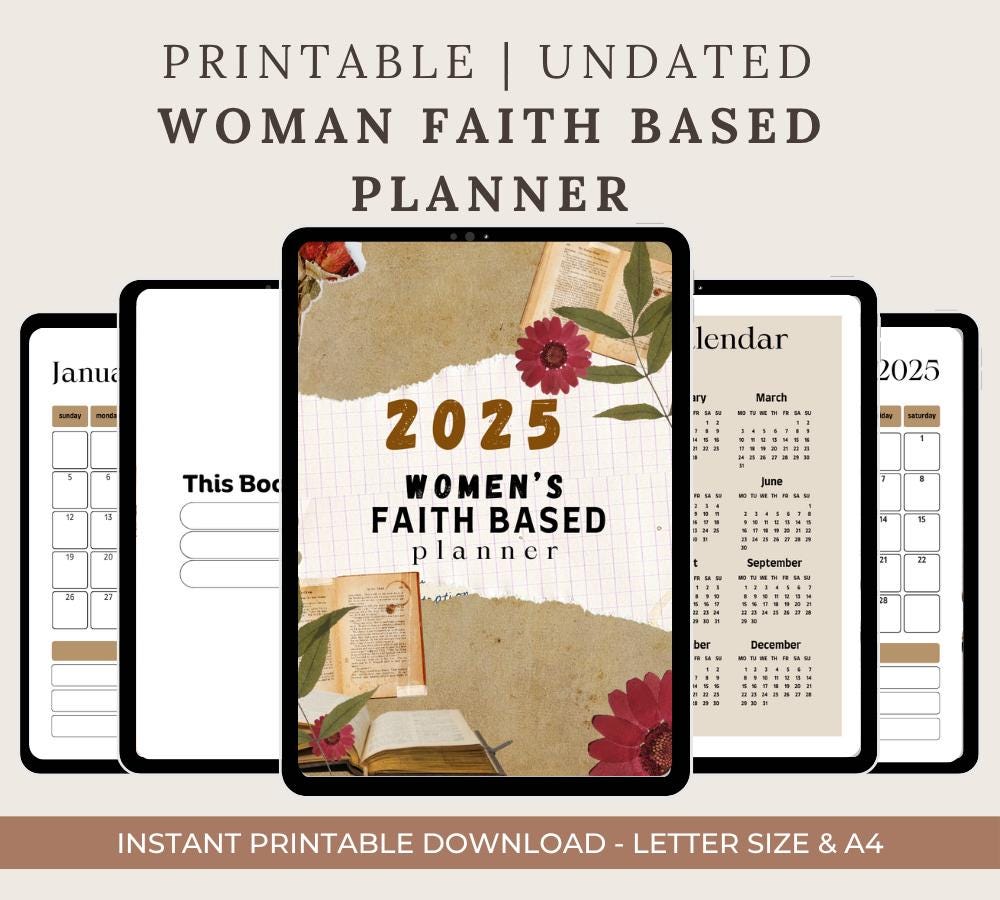 Womens Faith Journal Planner , Prayer Journal, Faith Journal, Devotional for Women, Faith Planner, Bible Study Journal, Christian Planner