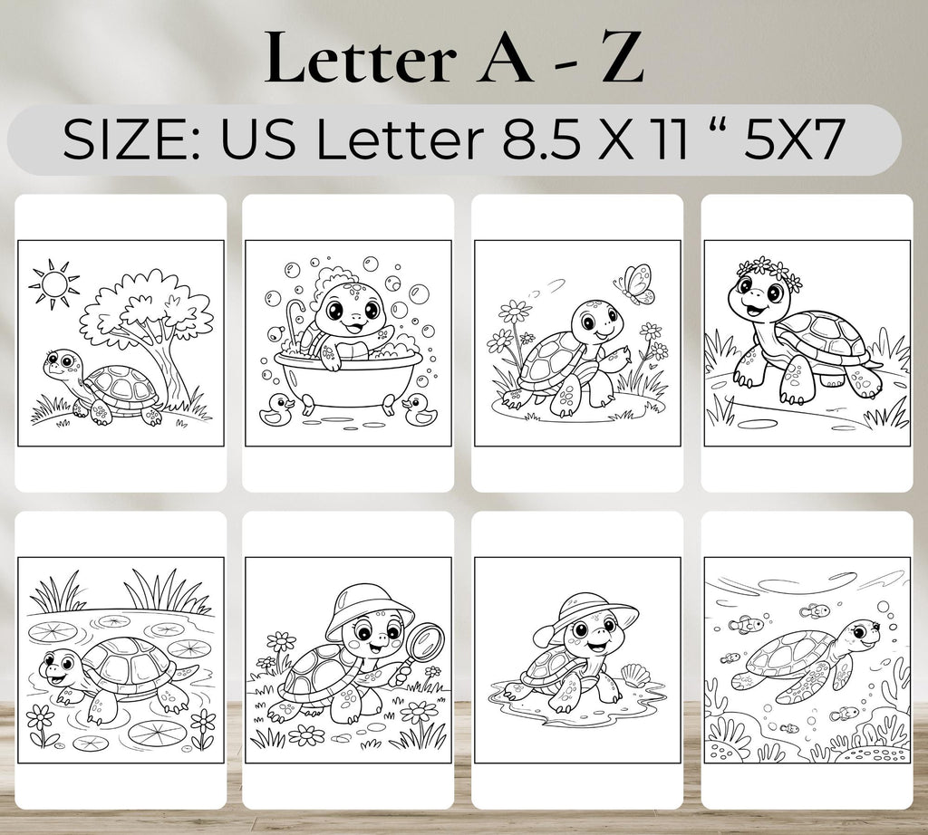 Turtle Coloring Book: 30+ Fun Turtle Pages for Kids & Adults (PDF Download)