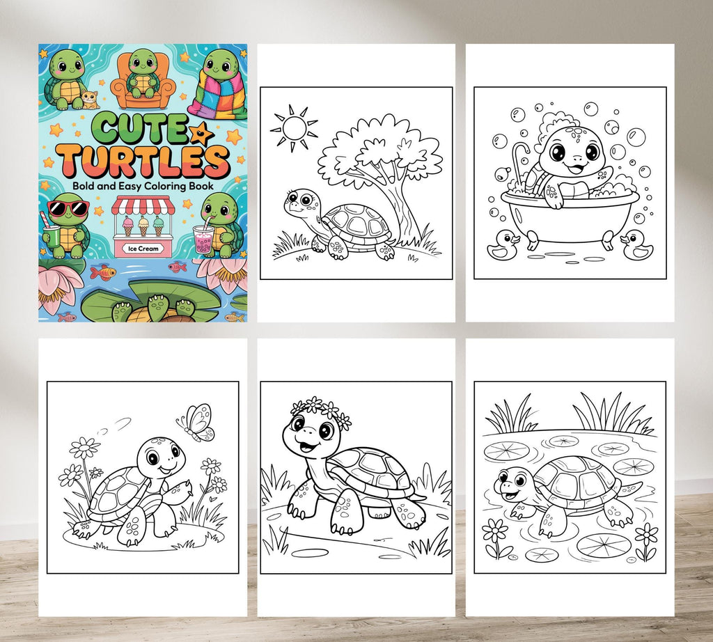 Turtle Coloring Book: 30+ Fun Turtle Pages for Kids & Adults (PDF Download)