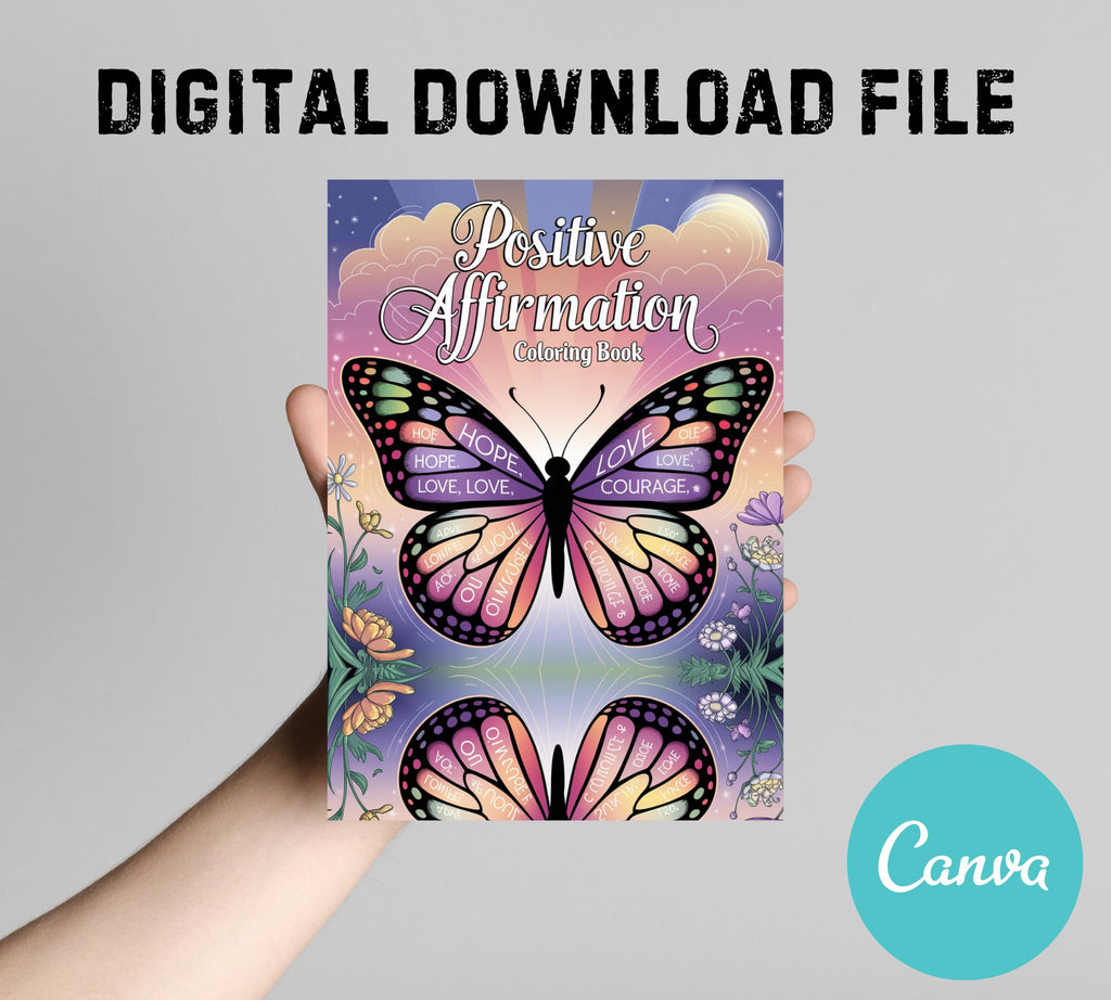 Positive Affirmation Coloring Book: 30+ Mental Health Pages (PDF Download)