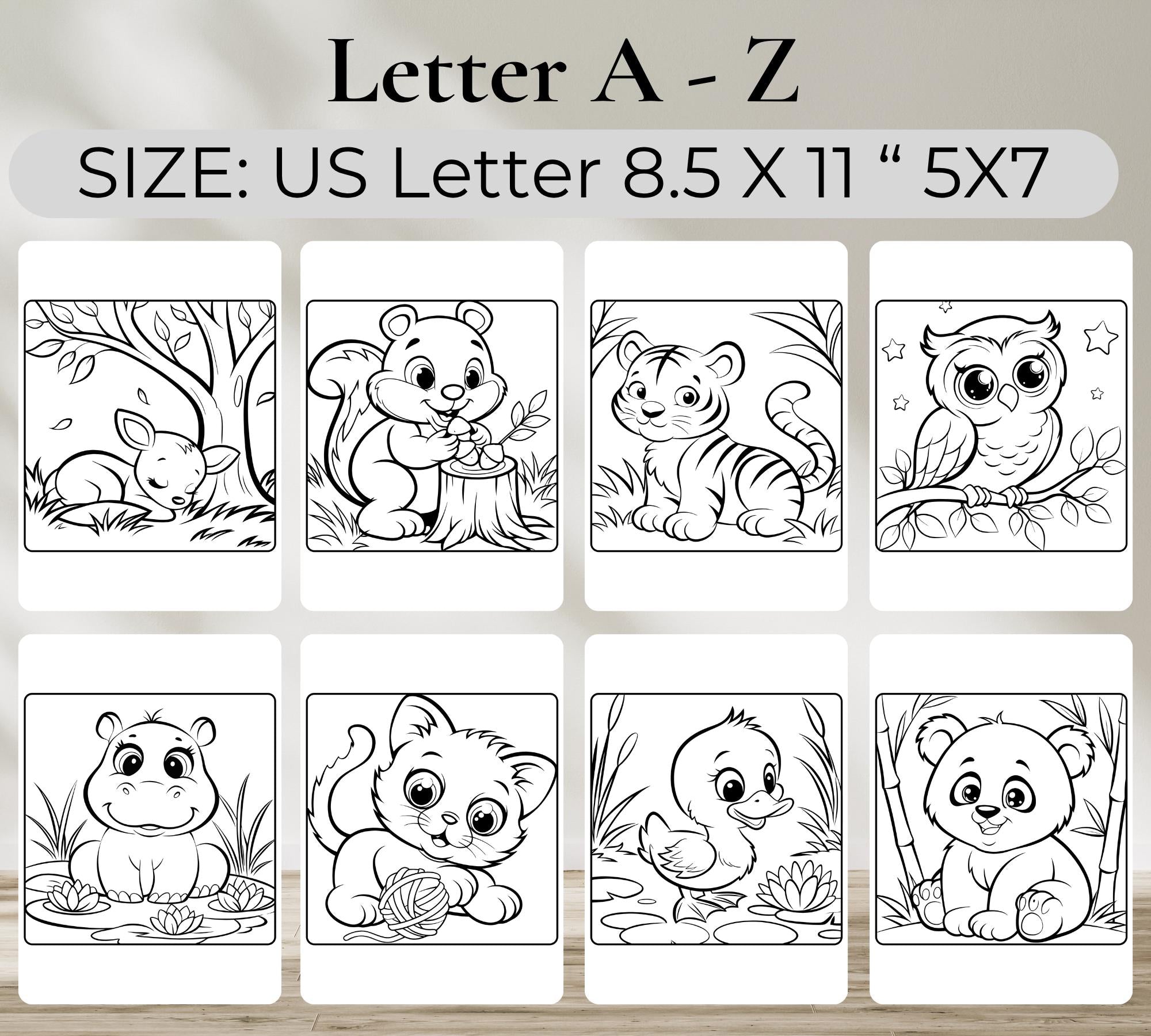 Animal Coloring Book: 30+ Printable Pages for Kids (PDF Download)