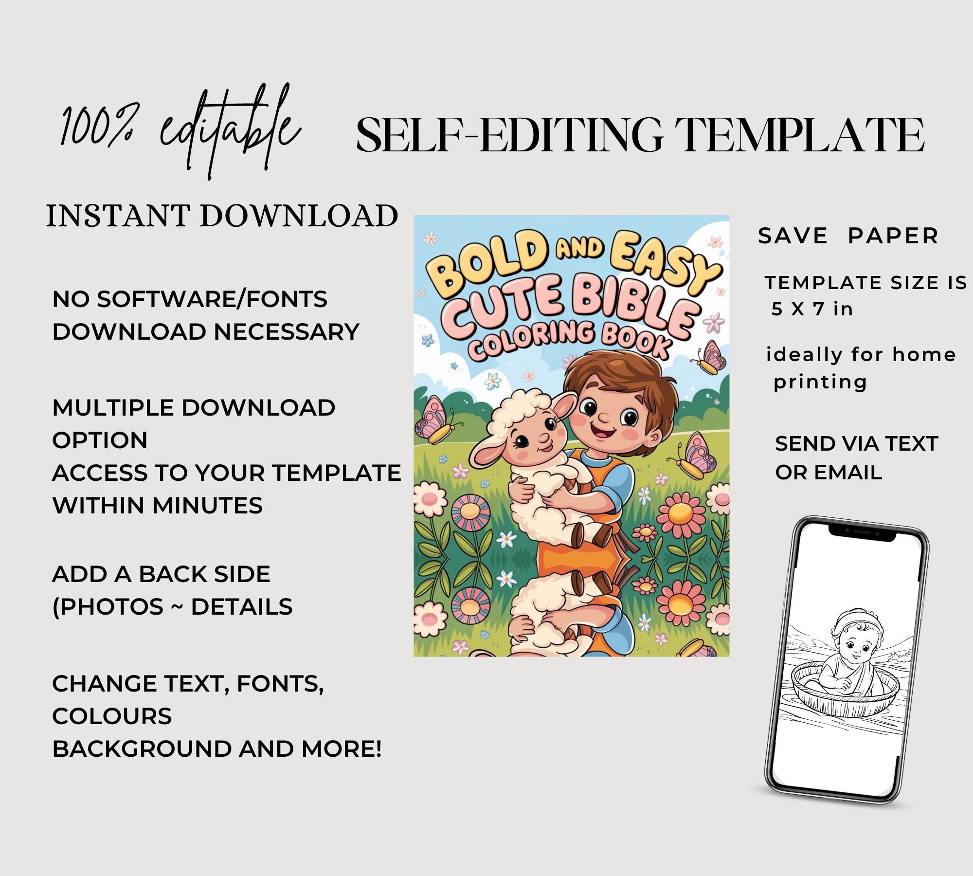 40 Bible Coloring Pages / Bible Coloring Book / Christian Coloring Book / christian printable / sunday school / digital download