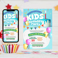 Balloon Birthday Party Invitation: Kids Fill-In Postcard (Digital Download)