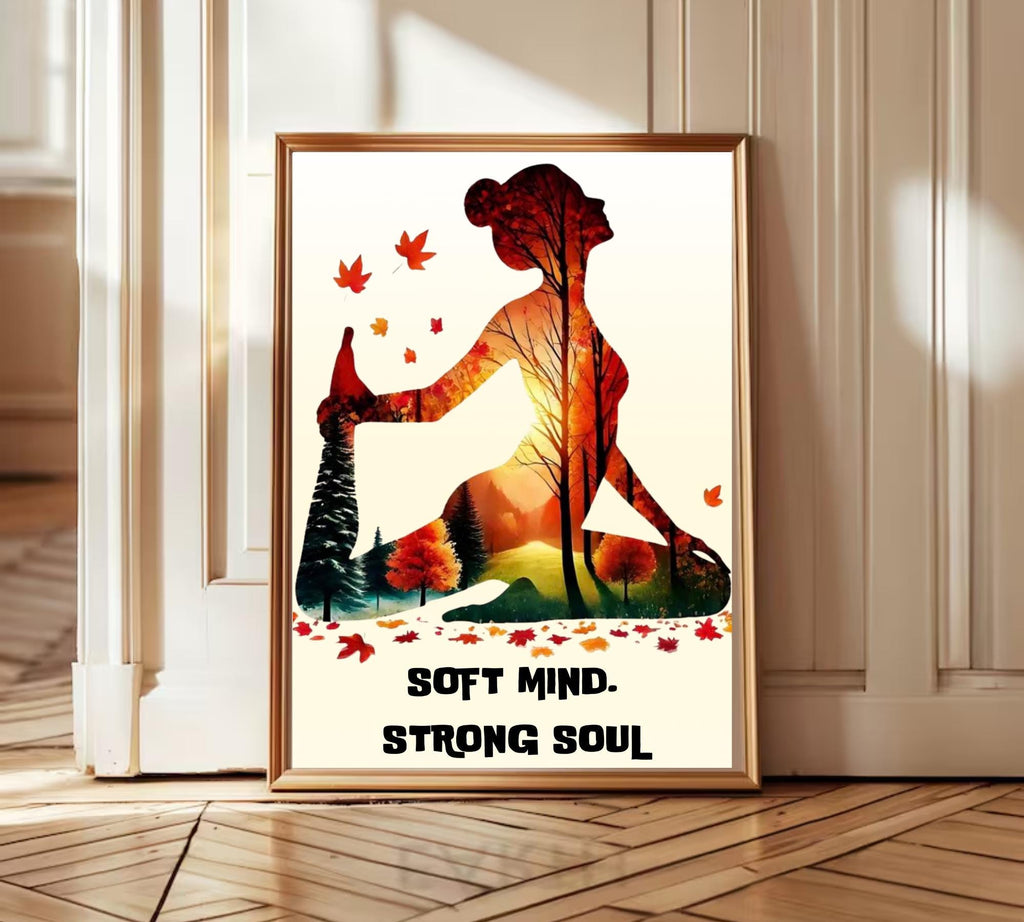 Minimalist Yoga Print: Meditating Woman Silhouette, Zen Home Decor (Digital Download)