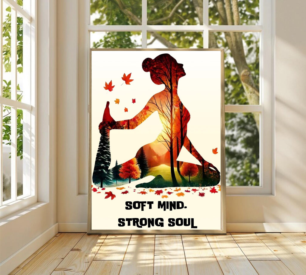 Minimalist Yoga Print: Meditating Woman Silhouette, Zen Home Decor (Digital Download)