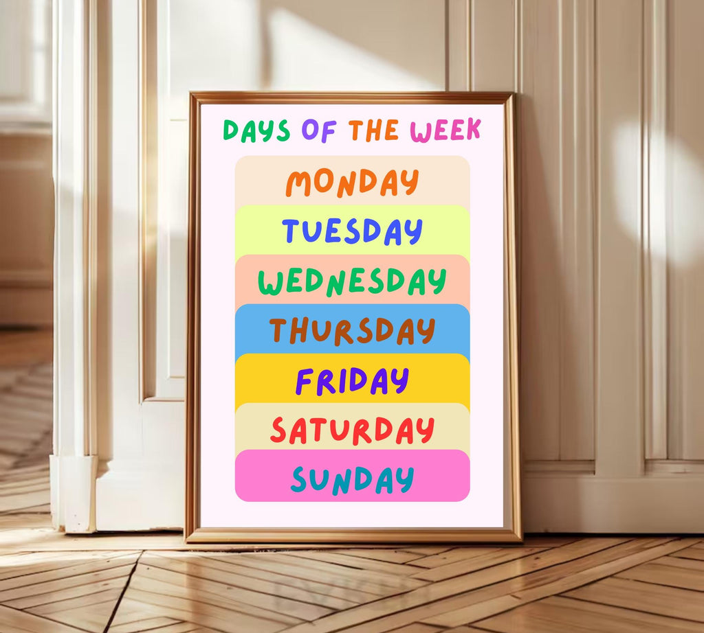 Weekly Planner Wall Art: Minimalist Home Office Decor (Digital Download)