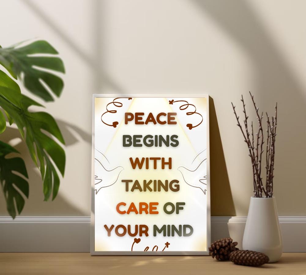 Peace Definition Print: Minimalist Self-Love Wall Art (Digital Download)