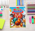 Farm Animals Coloring Book, Cute Farm Animals Coloring Pages, Coloring Pages Kids, Farm Activity Sheet, Farm Coloring