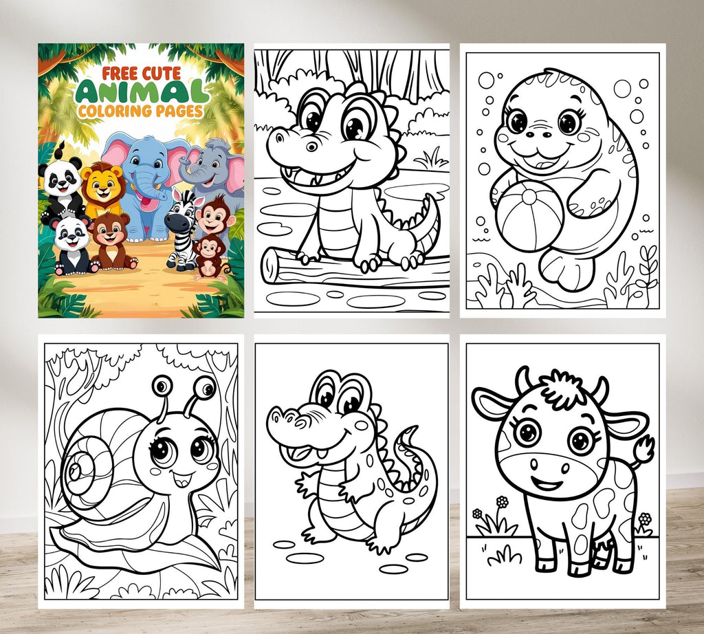 Cute Baby Animal Coloring Book, Adult & Kids, Animal Coloring Book, Baby Animals Coloring Page, Animal Coloring Pages for Kids, Cute Animals