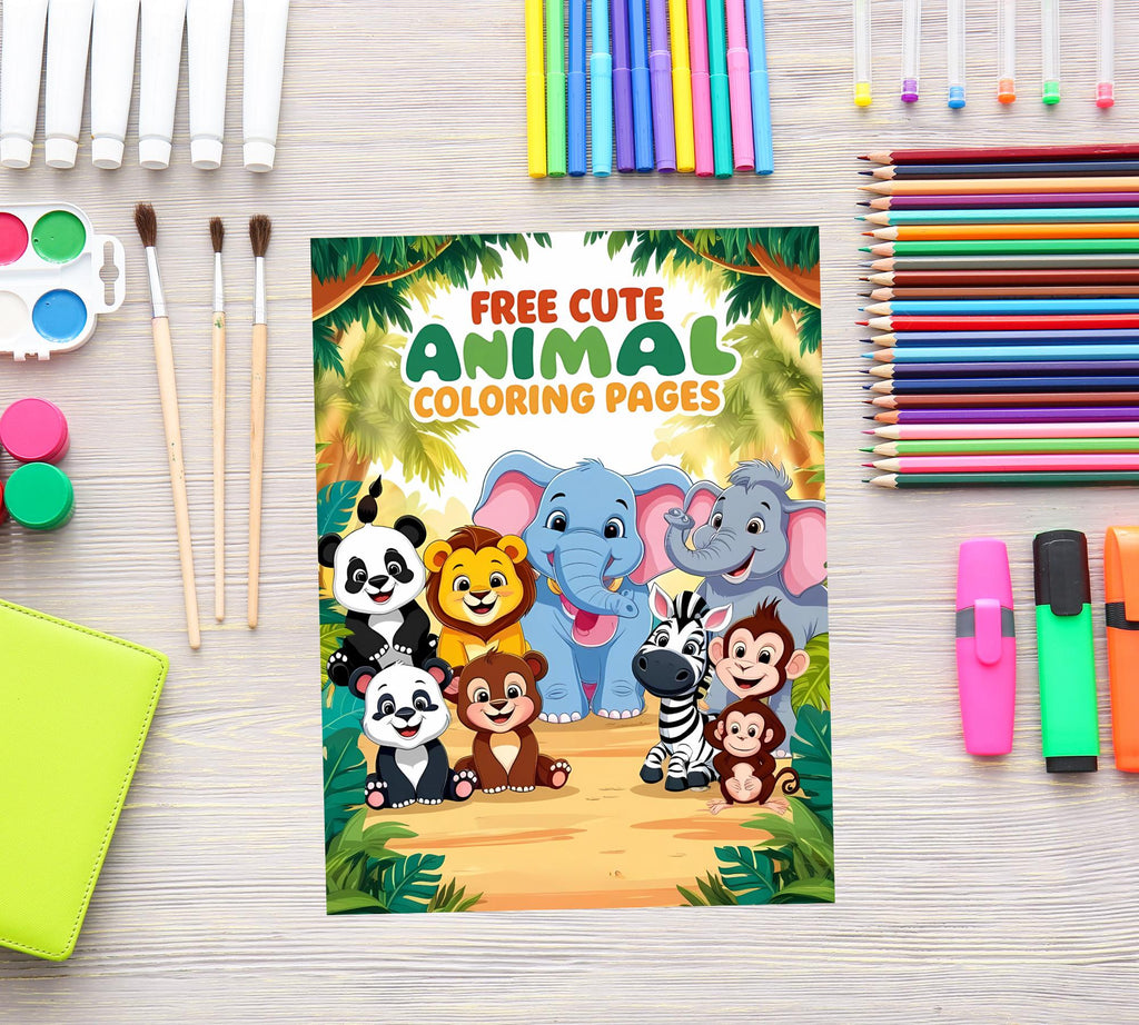 Cute Baby Animal Coloring Book, Adult & Kids, Animal Coloring Book, Baby Animals Coloring Page, Animal Coloring Pages for Kids, Cute Animals