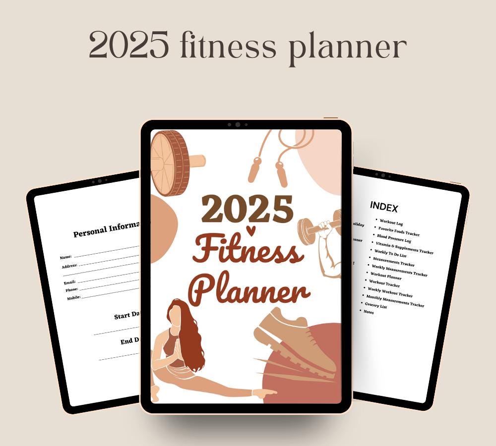 Digital Fitness Planner: Weight Loss, Workout, Meal Tracker (GoodNotes & PDF Downloadable