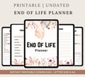 End of Life Planner, PRINTABLE Just In Case of Emergency Binder, Life Planner, Death Legacy Journal, ADHD Life Digital Planner, Funeral plan
