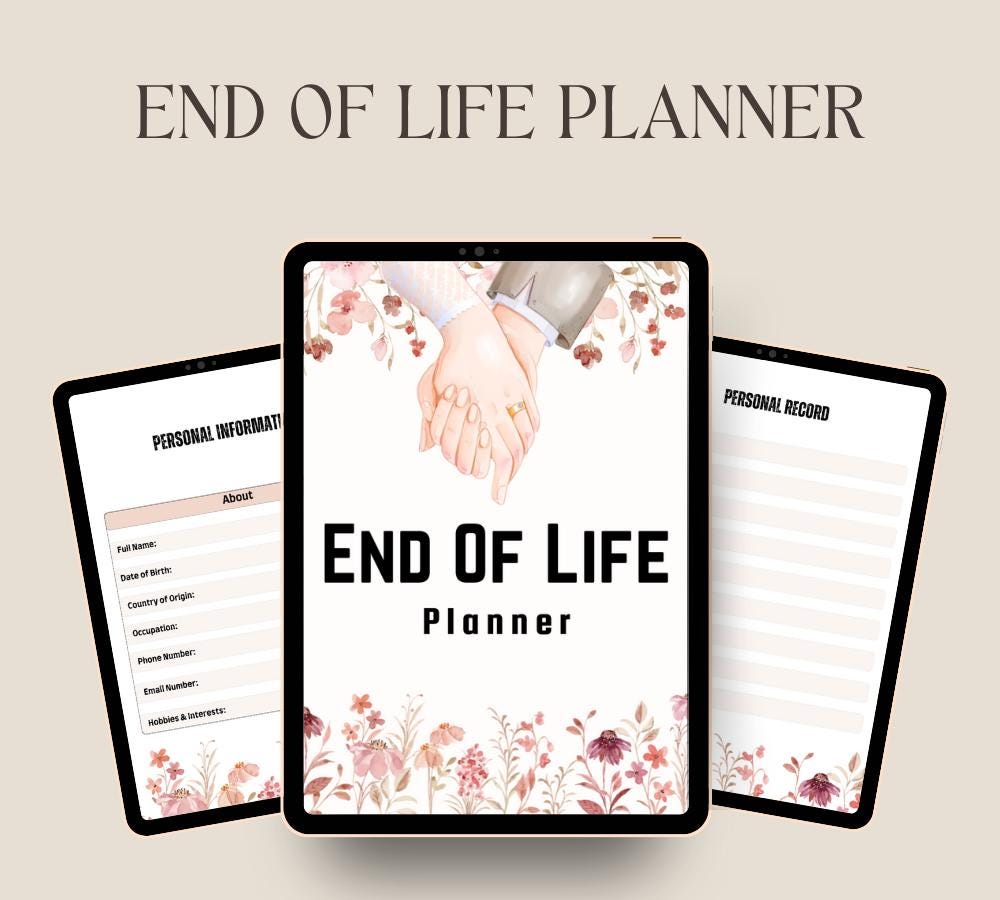 End of Life Planner, PRINTABLE Just In Case of Emergency Binder, Life Planner, Death Legacy Journal, ADHD Life Digital Planner, Funeral plan