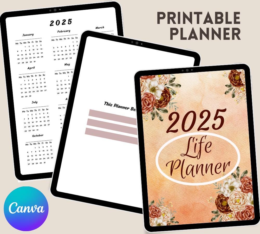 All-in-One Digital Planner 2025 2026 2027, Hyperlink Digital Planner, Daily Weekly Monthly Journal, Goodnotes Planner, Apple Google Calendar