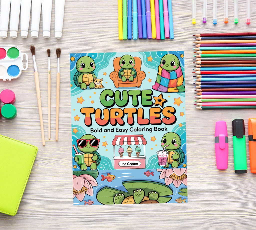 Turtle Coloring Book: 30+ Fun Turtle Pages for Kids & Adults (PDF Download)