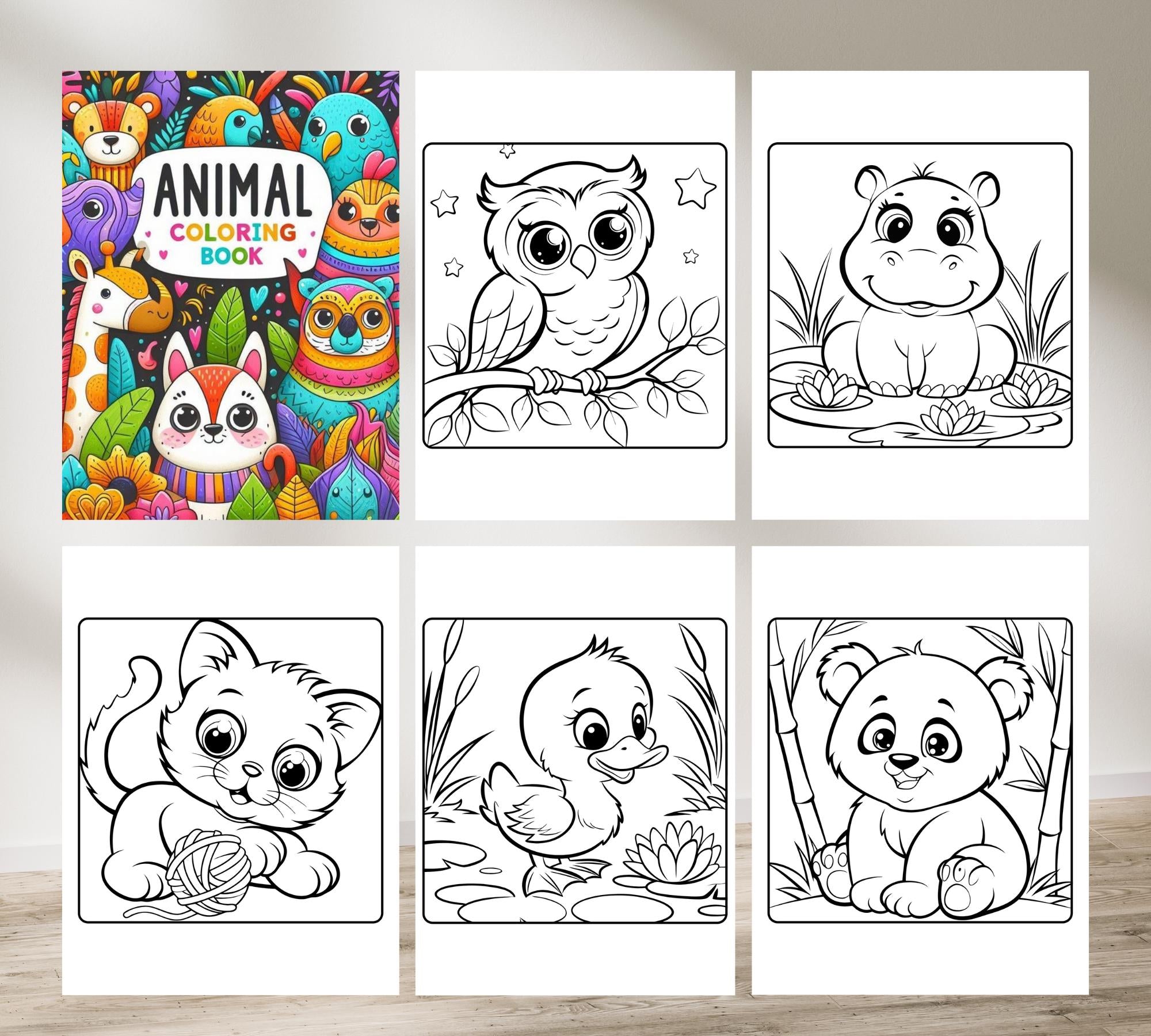 Animal Coloring Book: 30+ Printable Pages for Kids (PDF Download)